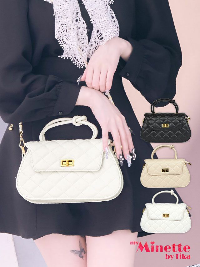 バッグ Tika ショルダーバッグ ハンドバッグ 鞄 キャバクラ 小さめ キャババッグ 白 黒 ティカ 2Wayキルティングハンドバッグ