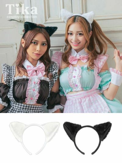 コスプレ 小物 ペアファー猫耳カチューシャ【...