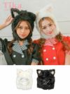 コスプレ ハロウィン 小物 カチューシャ 帽子 猫 キャット アニマル myMinette マイミネット ペアふわふわファー猫帽子