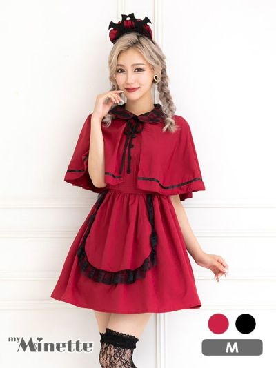 [セール]コスプレ 襟付きレースフレアプチプラガーリーメイド [2点セット] (メイド服/カチューシャ)