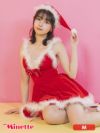 コスプレ サンタ クリスマス 衣装 仮装 サンタクロース 赤 サンタコス 4点 バックカット ホワイト フェザー Aライン サンタコスプレ