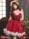 コスプレ サンタ クリスマス インポート 衣装 仮装 myMinette マイミネット フェイクフェザー＆総スパンコールゴージャスフレアキラキラ王道サンタコスプレ