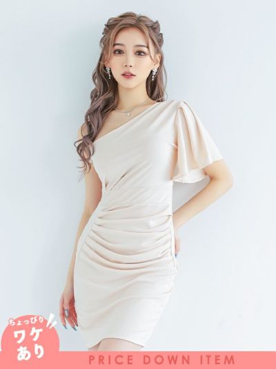 [ワケありセール] ワンショルダーギャザー入...