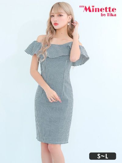 [SALE] ギンガムチェック柄フリルオフシ...