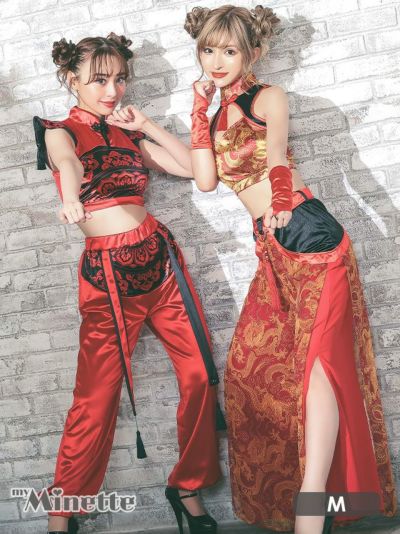 コスプレ 選べるセパレートパンツスタイルペアセクシーカンフーチャイナドレス