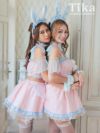 コスプレ ハロウィン メイド服 うさぎ myMinette マイミネット ペア レース フレアスカート ガーリー メイド バニー アニマル