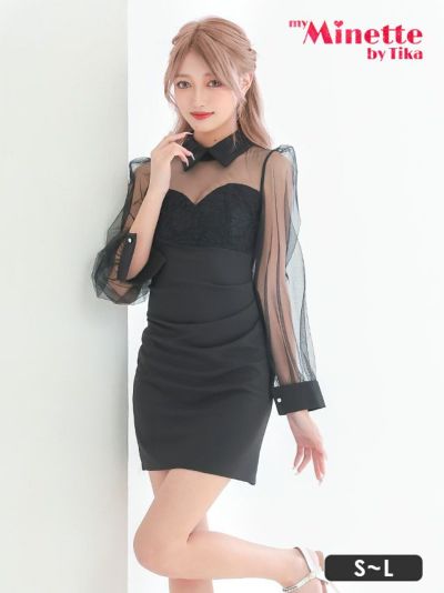 [SALE] パフスリーブ袖ハートカット襟デ...