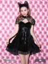 ハロウィン コスプレ レディース 衣装 仮装 可愛い かわいい 通販 myMinette マイミネット 黒猫 レースアップ 体型カバー フレアスカート アニマル