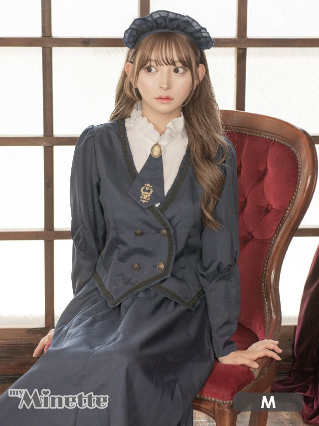 コスプレハロウィン メイド服 衣装 仮装 myMinette マイミネット ロング丈 フレアスカート 長袖 体型カバー クラシカル ホテル メイド