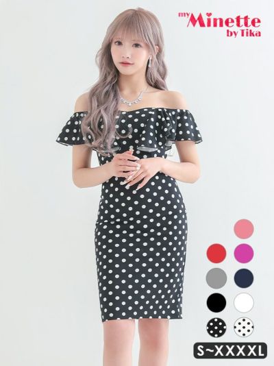 [SALE]ウエスト切替フリルオフショルダー...