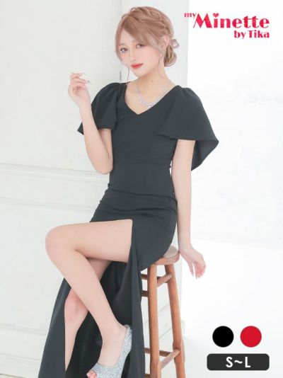 [SALE]ワンカラーフリル袖スリット入りプ...