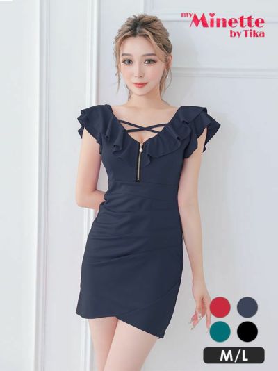 [SALE]フリル袖フロントジップウエスト切...
