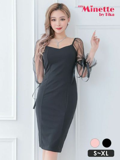 [SALE]ブラックリボンシアー切替プチプラ...