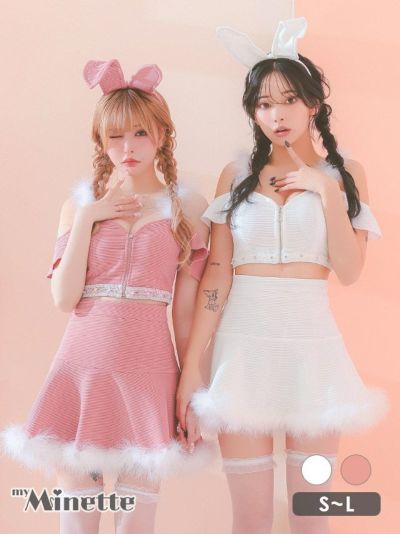 コスプレ ふわふわフェザー付きフレアスカート...