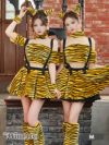 仮装 変装 コスチューム myMinette マイミネット コスプレ オフショル へそ出し サスペンダー フレアスカート ペア 鬼 アニマル