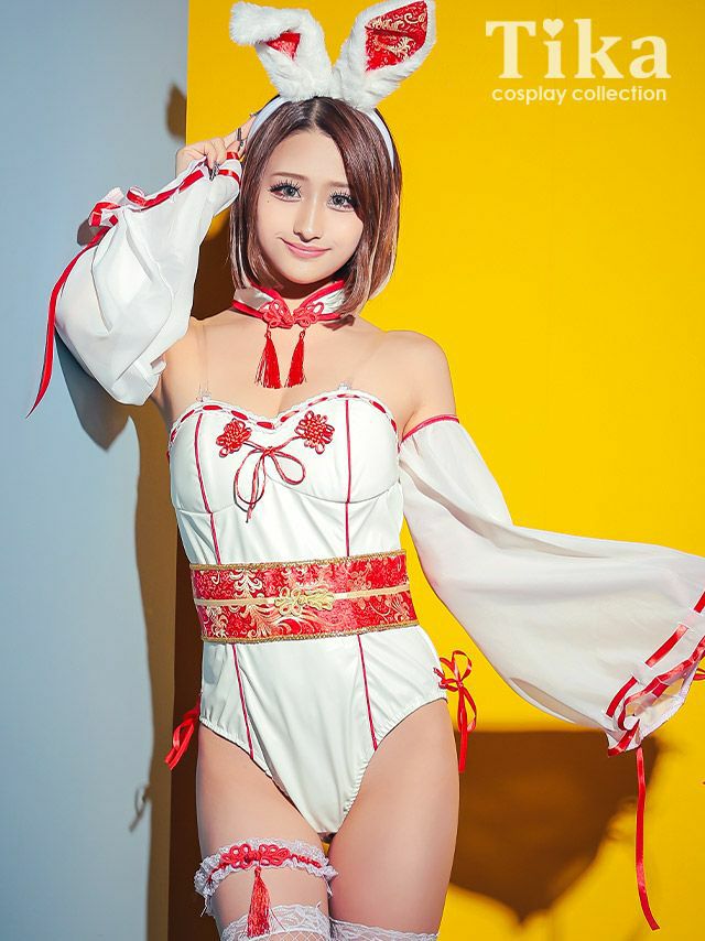 仮装 変装 コスチューム うさぎ　myMinette マイミネット コスプレ レザー パイピング ハイレグ セクシー 和装 巫女 バニー アニマル