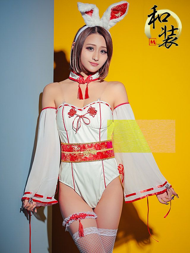 仮装 変装 コスチューム うさぎ　myMinette マイミネット コスプレ レザー パイピング ハイレグ セクシー 和装 巫女 バニー アニマル