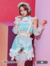 仮装 変装 コスチューム 執事 myMinette マイミネット コスプレ フリル リボン フィッシュテール フレアスカート へそ出し セットアップ ガーリー ペア   メイド