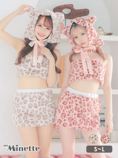 コスプレ もこもこレオパードへそ出しチューブ...