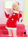 仮装 変装 コスチューム クリスマス  myMinette マイミネット コスプレ サンタコス 3点set ショルダーリボン オフショル風 ロングスリーブ 王道 サンタ コスプレ