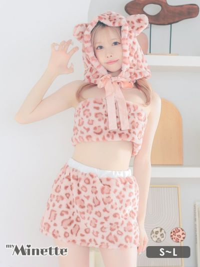 コスプレ もこもこレオパードチューブトップタ...