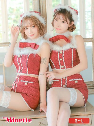 サンタコス 4点set ファーショルダーへそ...