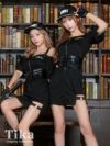 仮装 変装 コスチューム コスプレ ショルダーカット フロント ジップ 体型カバー ペア ガーリー SWAT ポリス