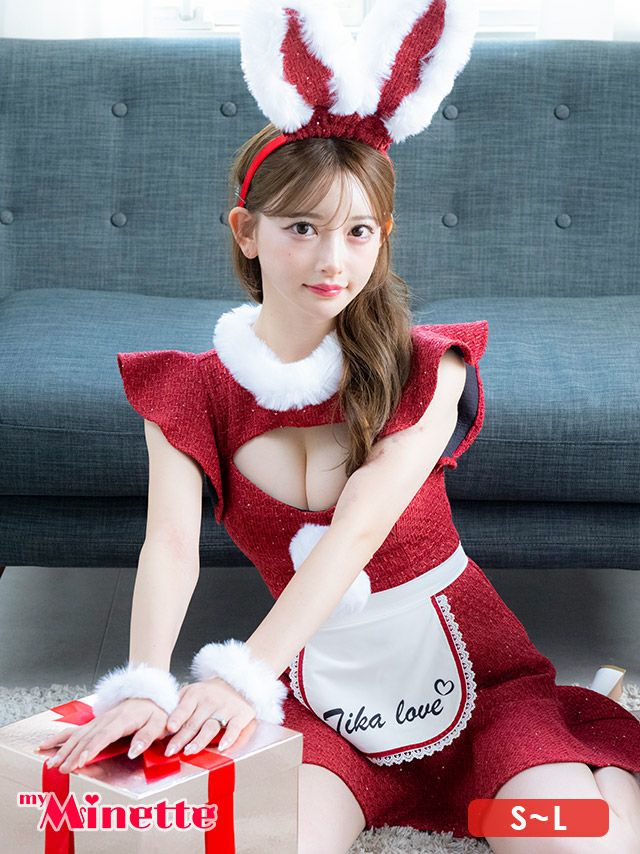 仮装 変装 コスチューム クリスマス myMinette マイミネット サンタコス 4点set ふわふわファー ツイード バストカット フリル袖 フレアスカート バニー メイド アニマル サンタ コスプレ