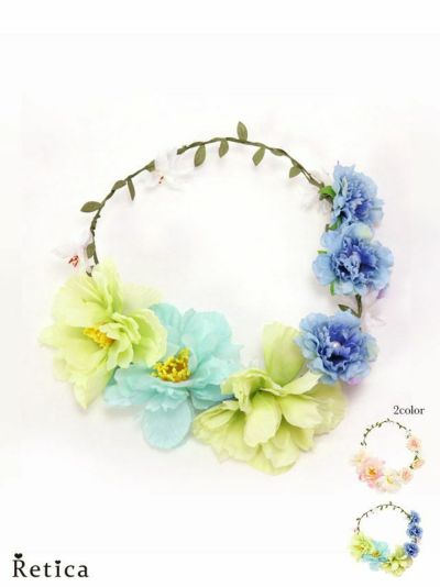 大輪花冠フラワーヘッドアクセサリー (ピンク...