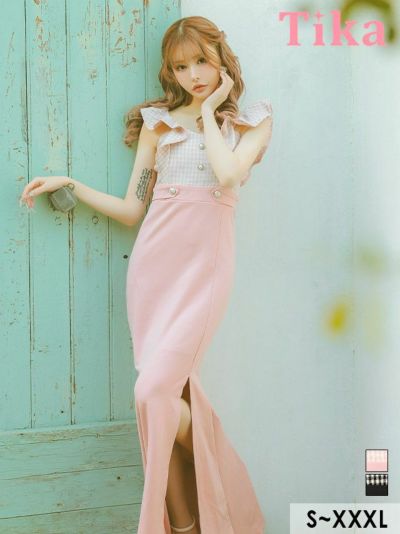 2wayフリル袖オフショルダーギンガムチェッ...