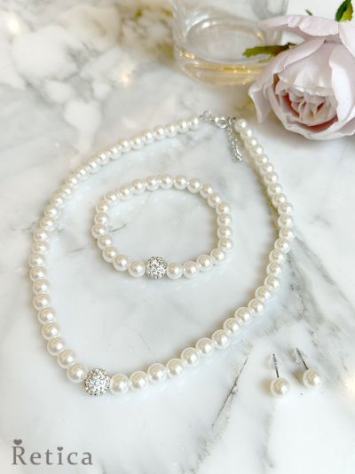 フロントビジューパールアクセサリー3点セット...