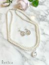 myMinette マイミネット フロントビジュー 2連パールネックレス×ピアス アクセサリー 2点セット