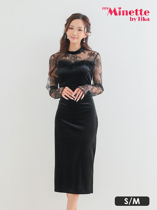 キャバドレス 安い 激安 ミニ丈 キャバクラ クラブ ラウンジ レース 長袖 タイト ファー ベロア ロング ドレス プチプラドレス