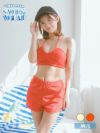 水着 バンドゥ ホルターネック 体型カバー パイル ハイウエスト ショートパンツ 韓国風 タンキニ