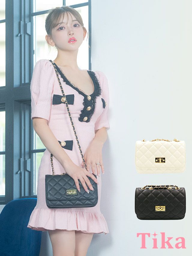 キルティング チェーンショルダー バッグ