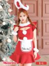  仮装 変装 コスチューム クリスマス myMinette マイミネットサンタコス 4点set フリル袖 バストカット ツイード フレアスカート バニー メイド アニマルサンタ コスプレ